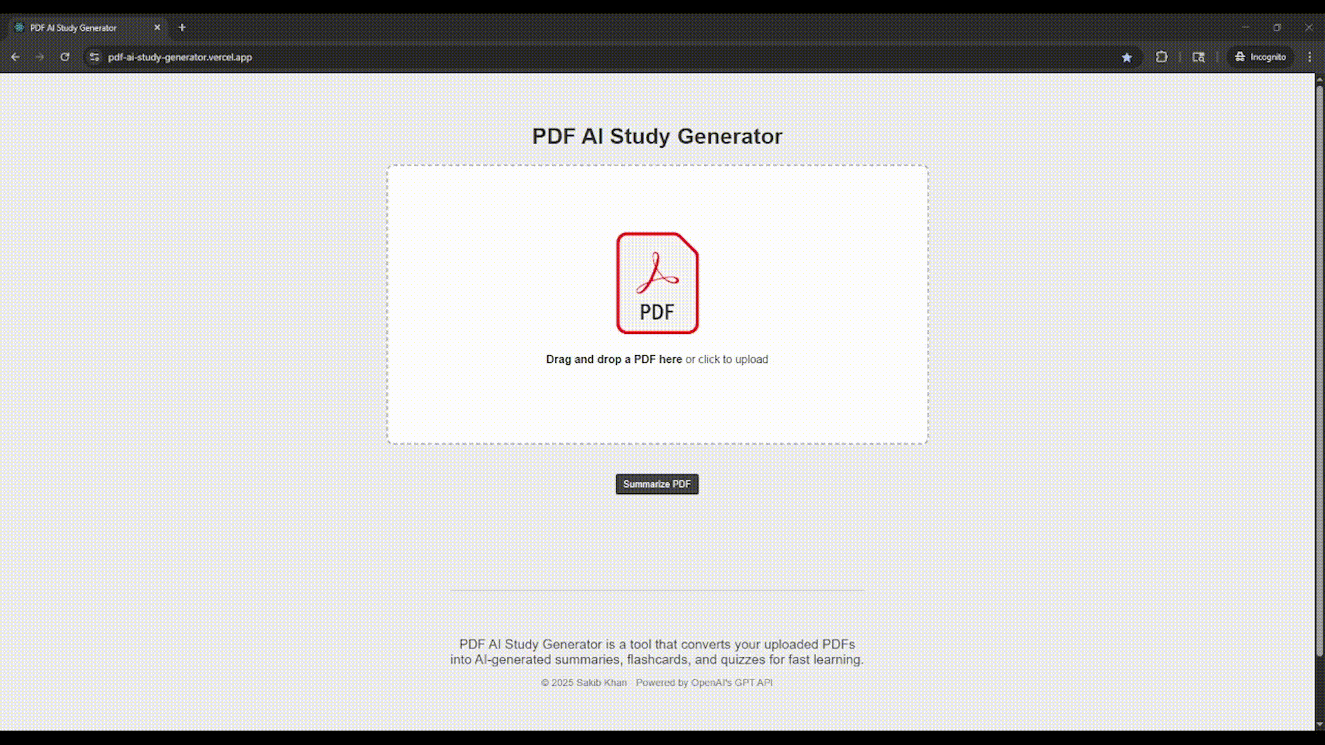 PDF AI Study Generator Demo