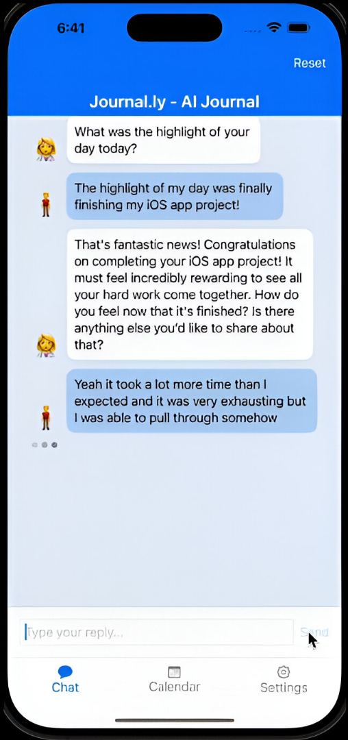 AI Journal App Screenshot
